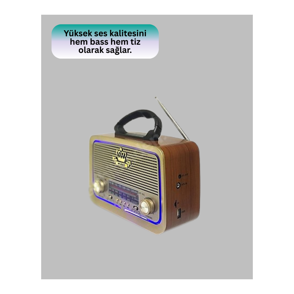 Bluetooth Özellikli Nostalji Radyo 3 Bant AM SW
