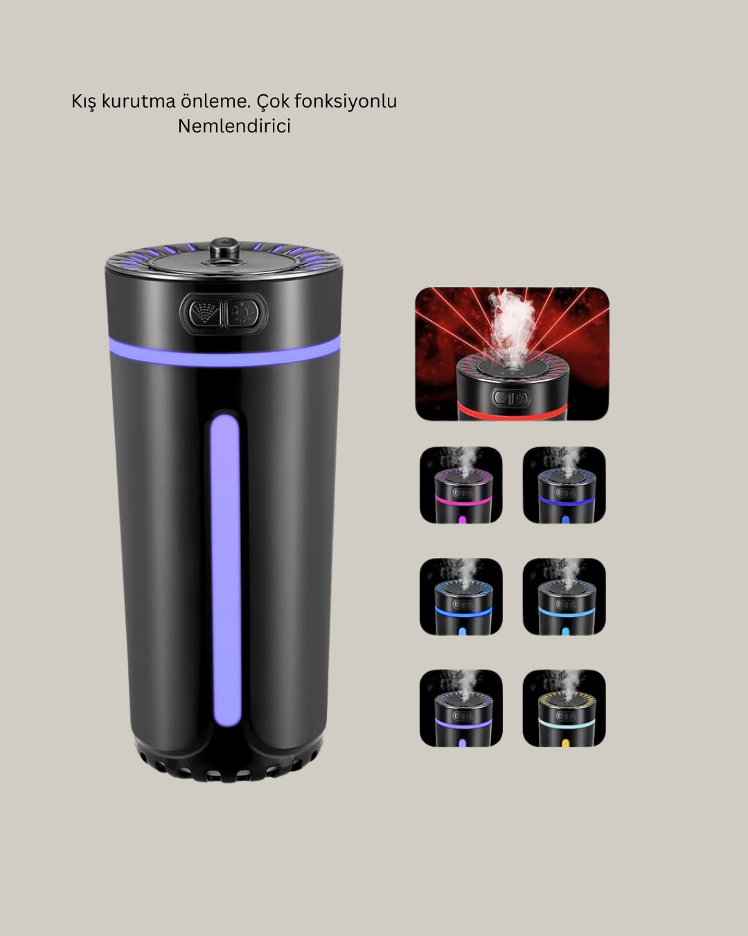 USB Bağlantılı LED’li Hava Nemlendirici Aromaterapi Buhar Difüzörü