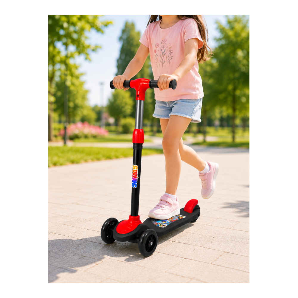 Çocuklar İçin 3 Tekerlekli Scooter Ayarlanabilir Gidonlu Eğlenceli Sürüş Aracı