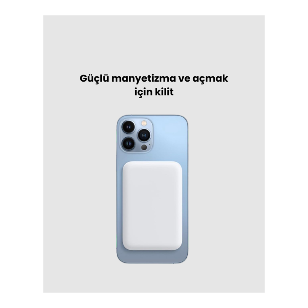 Ultra İnce Manyetik Powerbank Hızlı Şarj, Güçlü Tutuş, 10000 mAh Kapasite