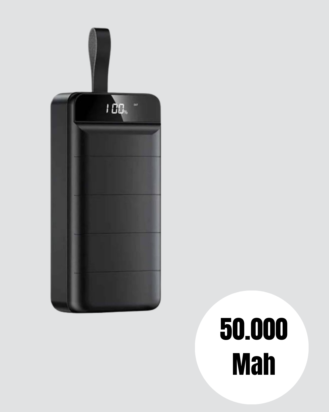 Yüksek Kapasiteli 50.000 mAh Powerbank – Type-C, Lightning ve Micro USB Uyumlu, Çoklu Cihaz Şarj Özellikli