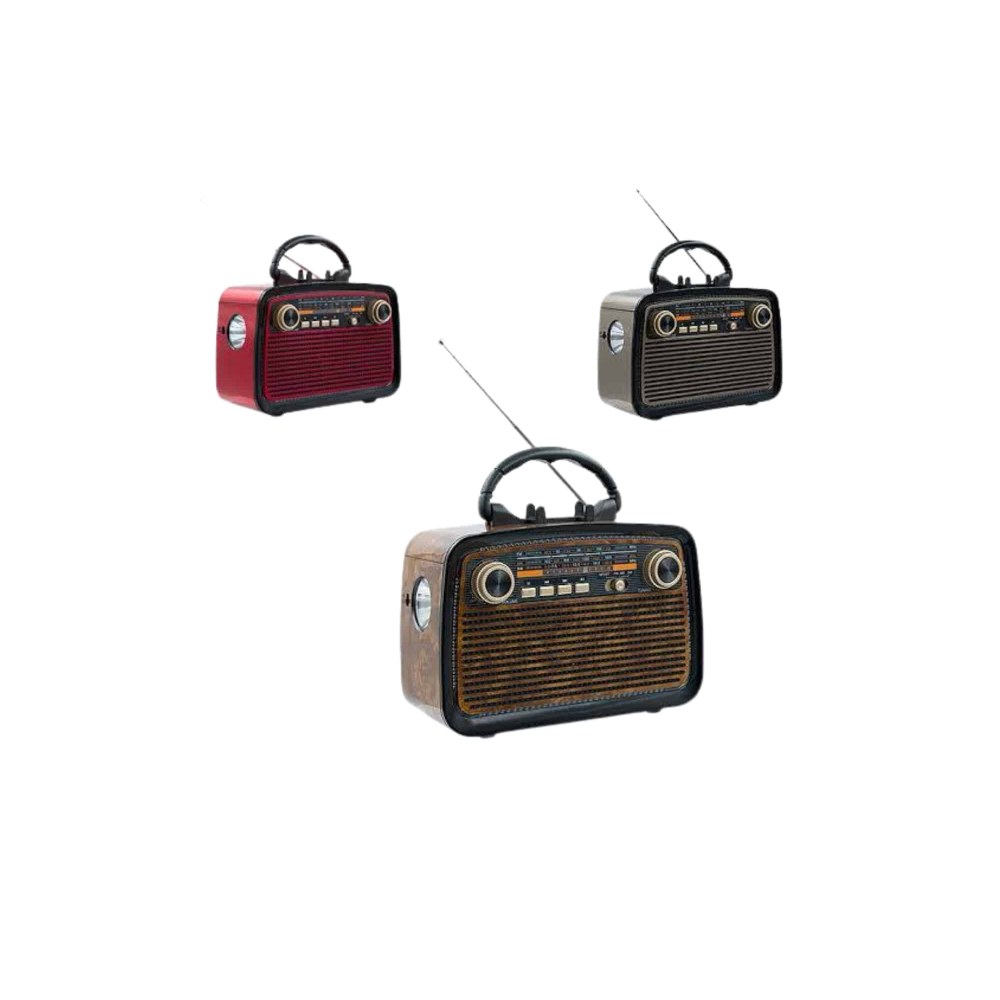 Bluetooth Hoparlör Ahşap Renk Vintage Işıklı Nostaljik Radyo Fm Ahşap Görünümlü Yeni Nesil