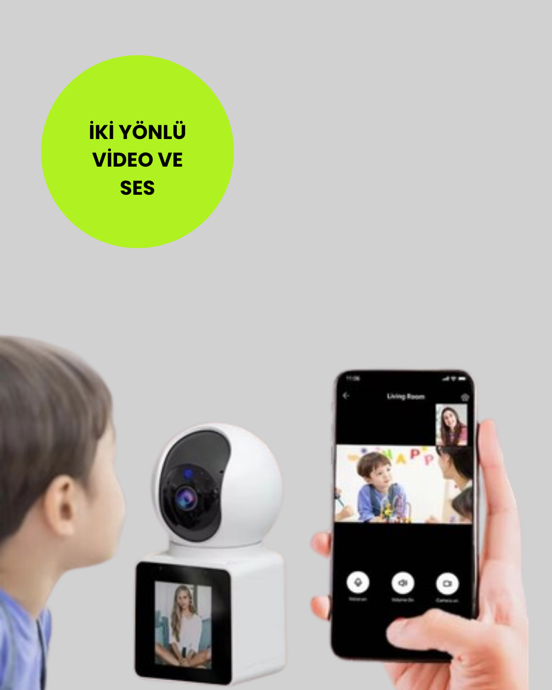 WiFi İç Mekan Kamera 2K Gece Görüşlü Çift Yönlü Görüntü Konuşma Destekli