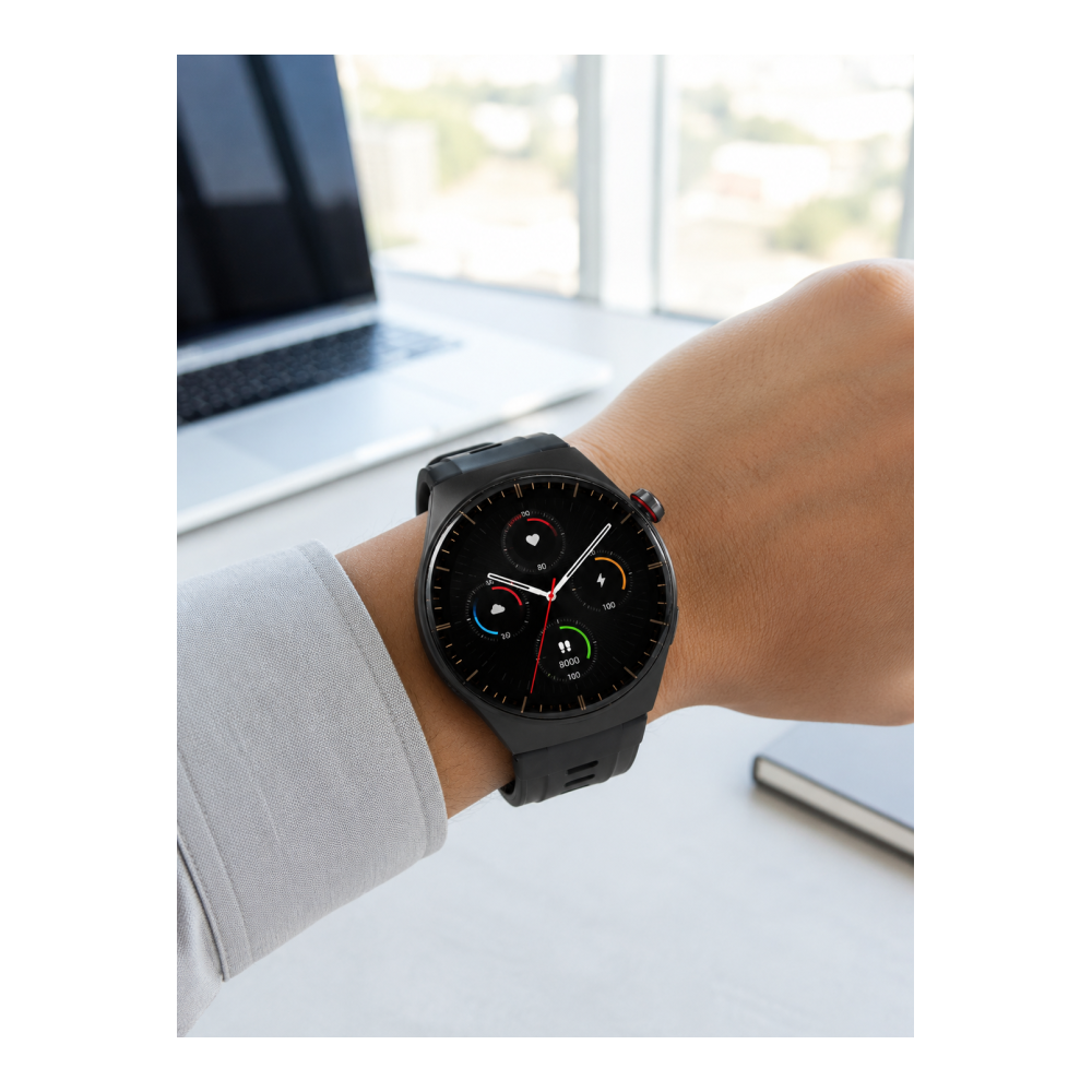 3 Kordonlu AMOLED Ekran Bluetooth Aramalı Akıllı Saat Metal, Deri ve Silikon Kordon Seti
