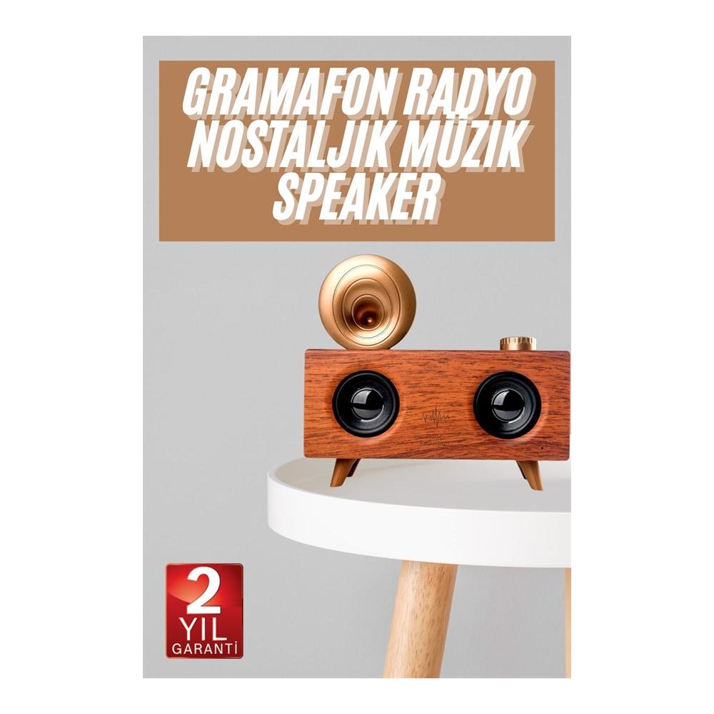 Gramafon Nostaljik Radyo Yüksek Ses Kalitesi USB TF Kart Aux