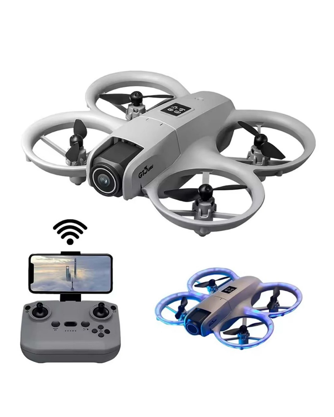 Çift Bataryalı Kameralı Mini Drone Işıklı Akıllı Uçuş Sistemi