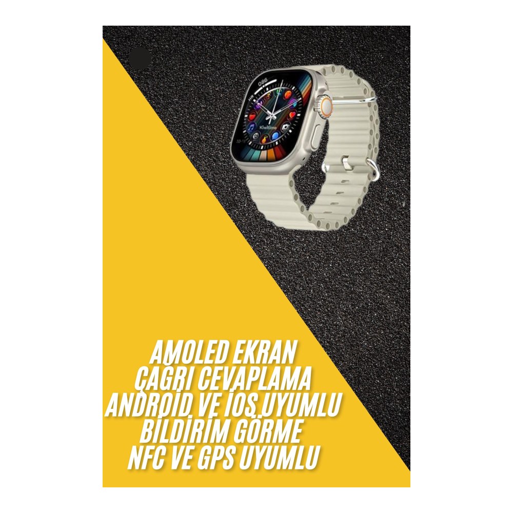 Akıllı Saat Kol Saati Android ve İOS Uyumlu Nabız Ölçer Sesli Asistan Yeni Nesil