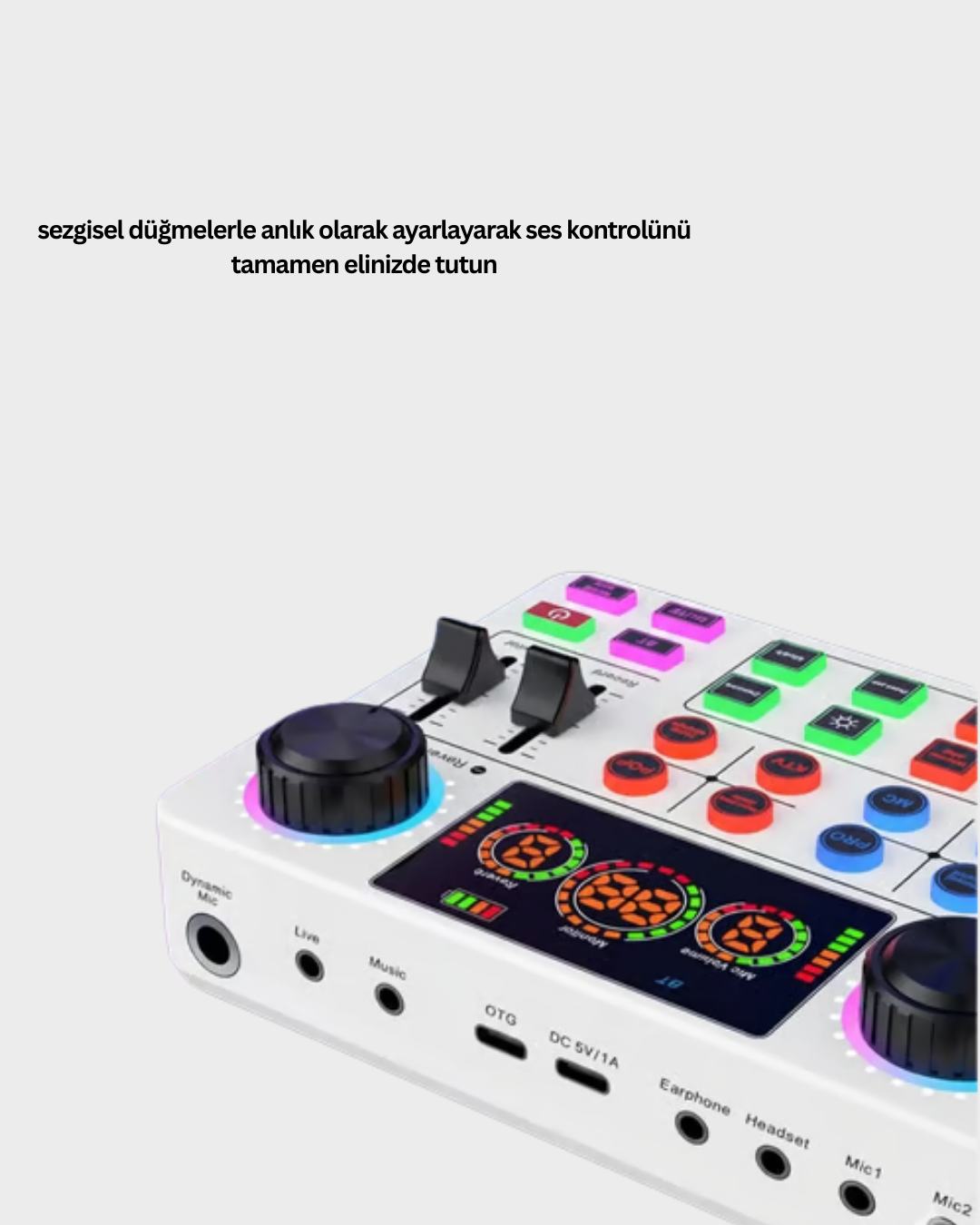 Çok Efektli Canlı Yayın Ses Mikseri USB ve Kablosuz Uyumlu