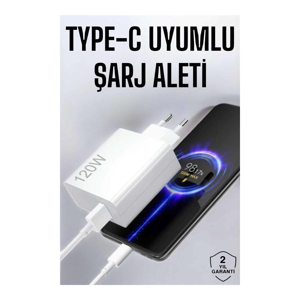 Type-C 120W Şarj Aleti Hızlı Şarj Turbo Yeni Nesil