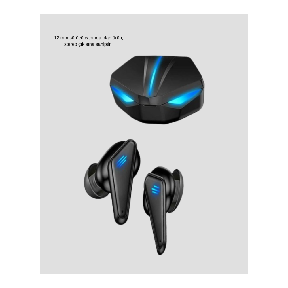 Tam Kablosuz Oyuncu Kulaklığı 5.0 Bluetooth LED Kontrollü Yeni Nesil
