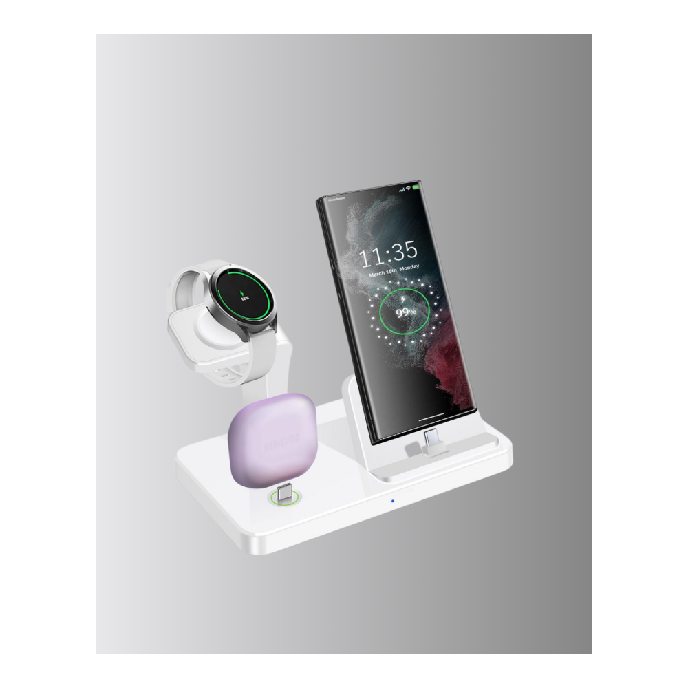 4’lü Kablosuz Şarj Standı iPhone Watch ve AirPods Çoklu Şarjlı