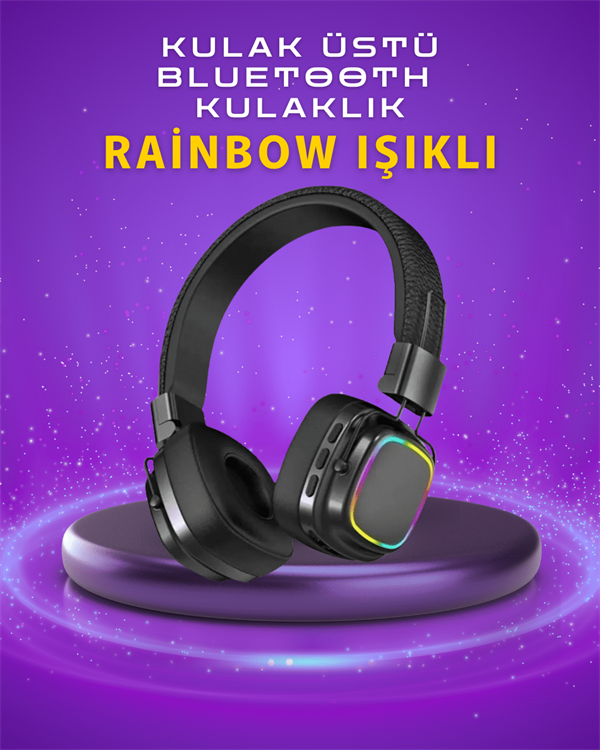 Renkli Işık Efektli Bluetooth 5.3 Müzik Kulaklığı
