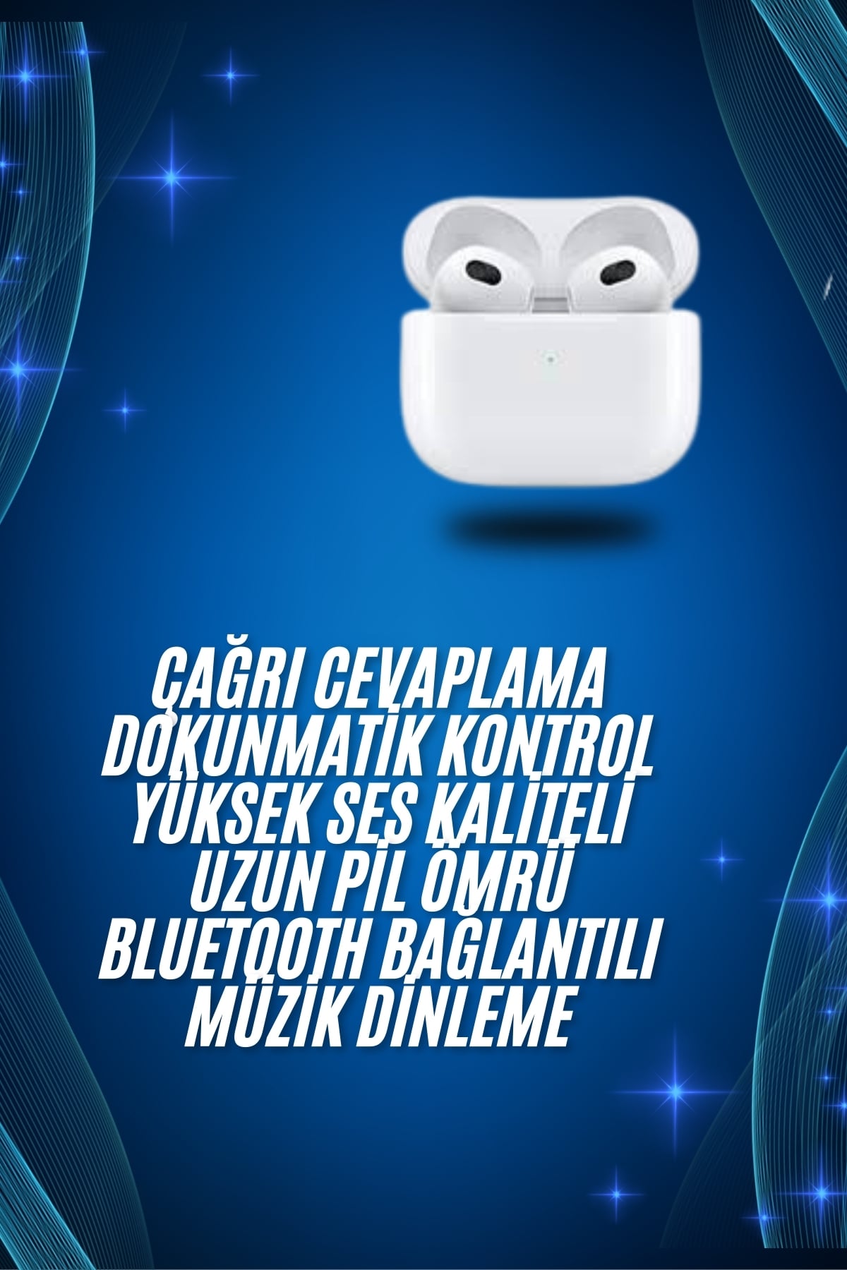3.Nesil İOS Android Uyumlu Bluetooth 5.0 Beyaz Çağrı Cevaplama