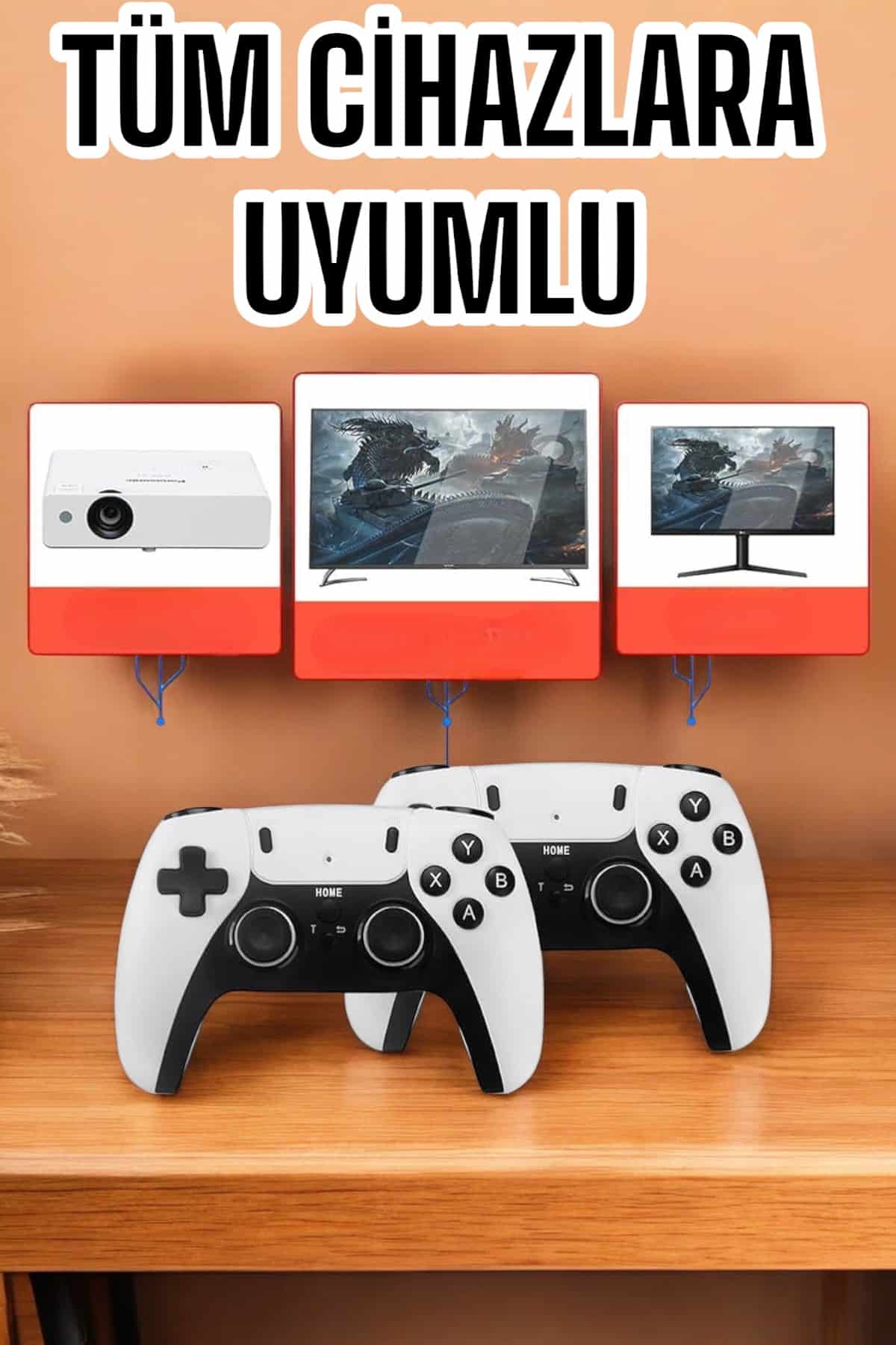 Joystick Çift Kollu Oyun Kolu Retro Oyun Yüksek Çözünürlüklü 3D Game