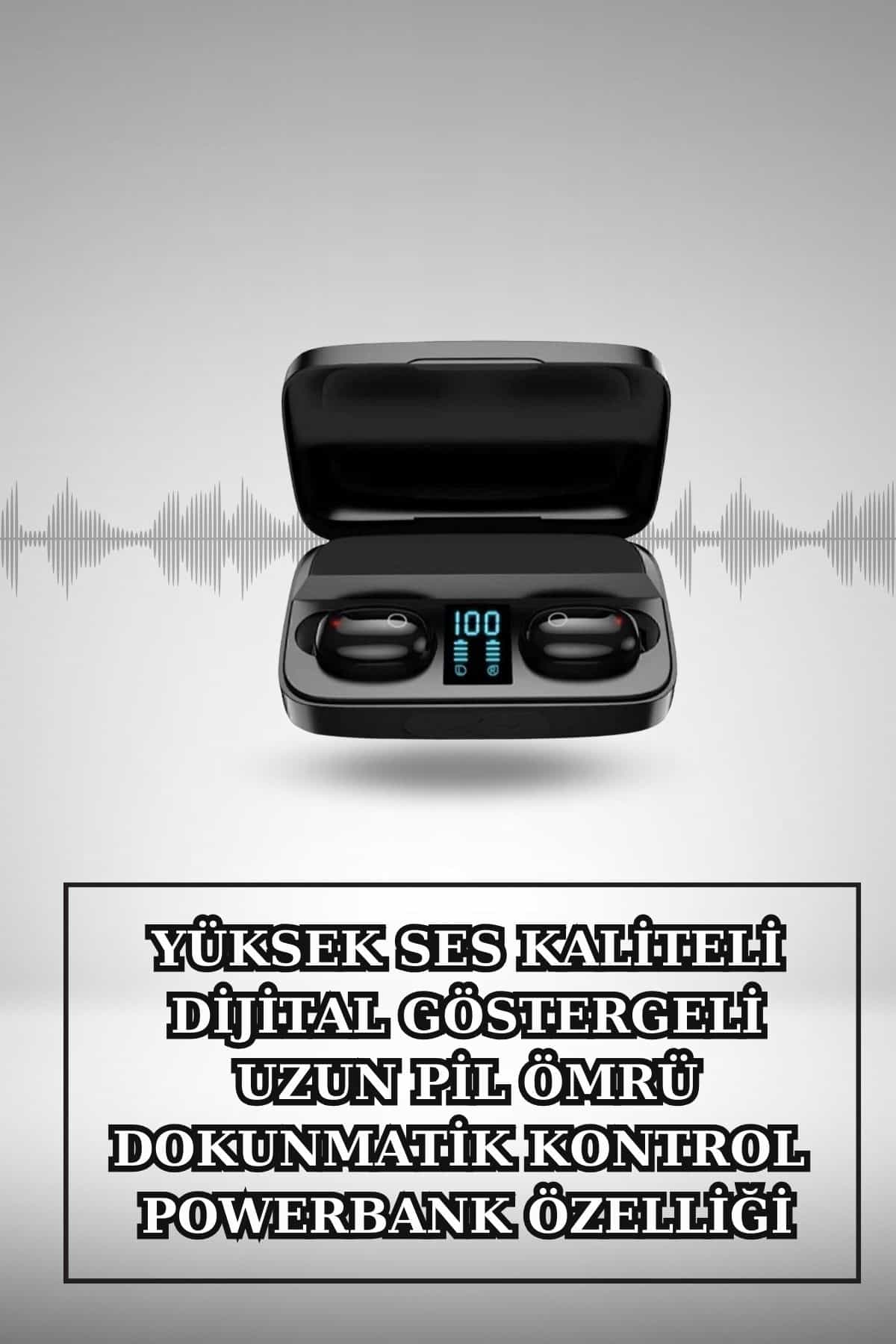 Wireless Şarjlı Pembe Akıllı Saat ve Kablosuz Bluetooth Kulaklık Dokunmatik Kontrol