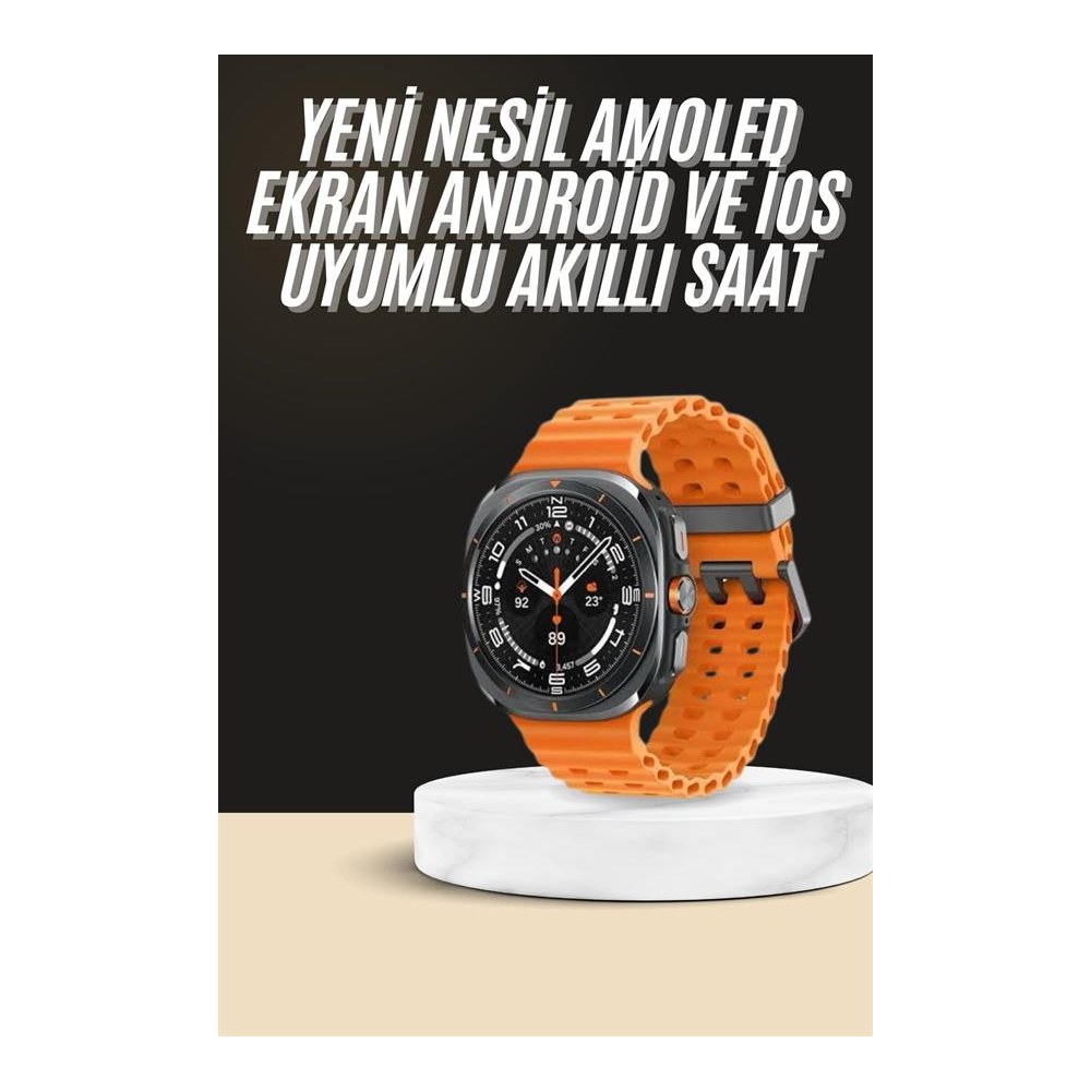 Akıllı Saat Unısex Zarif Görünümlü Titanyum Kasa Amoled Ekran Müzik Dinleme