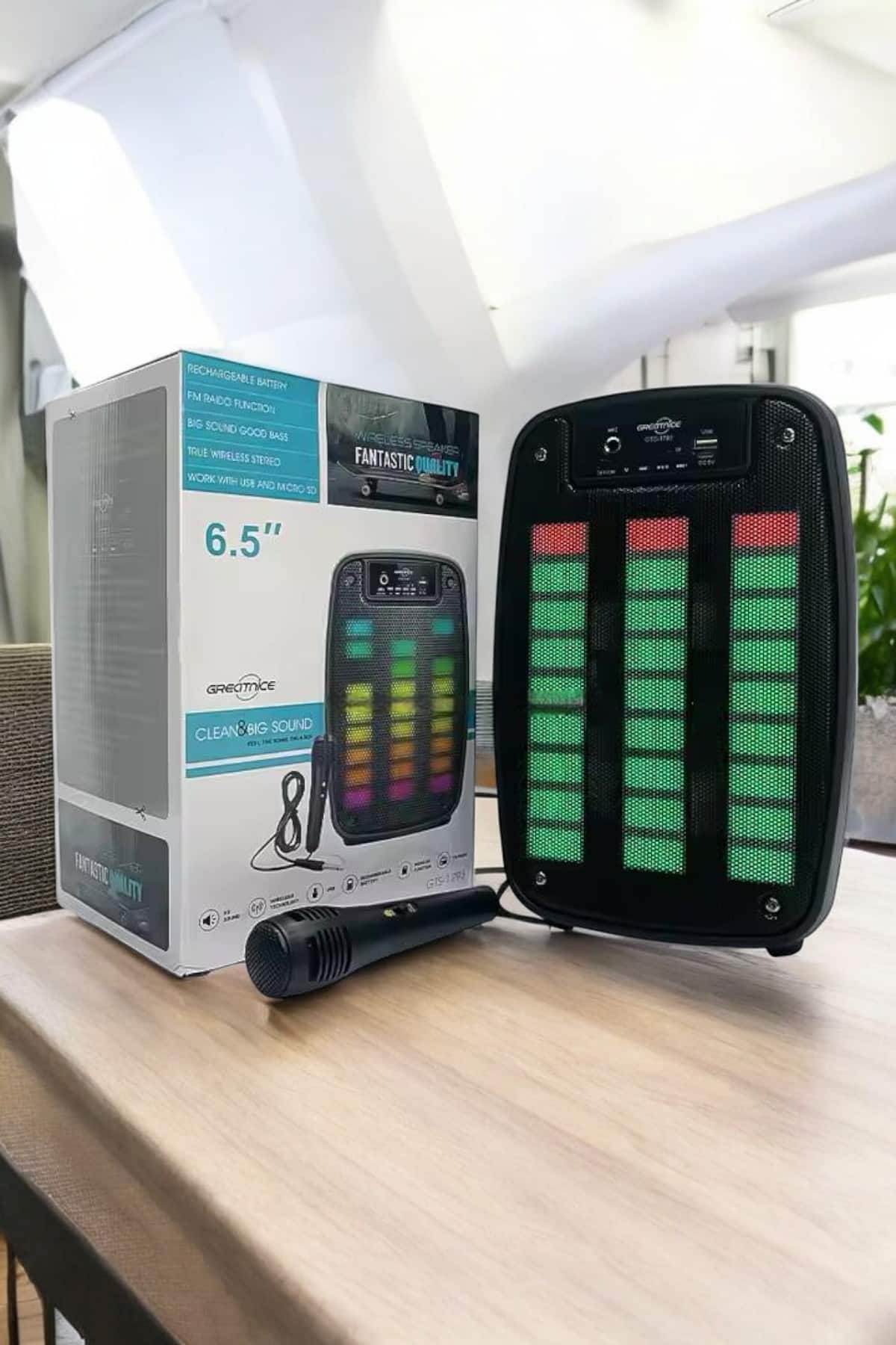 Bluetooth  Hoparlör Mikrofonlu Speaker Taşınabilir Şarjlı