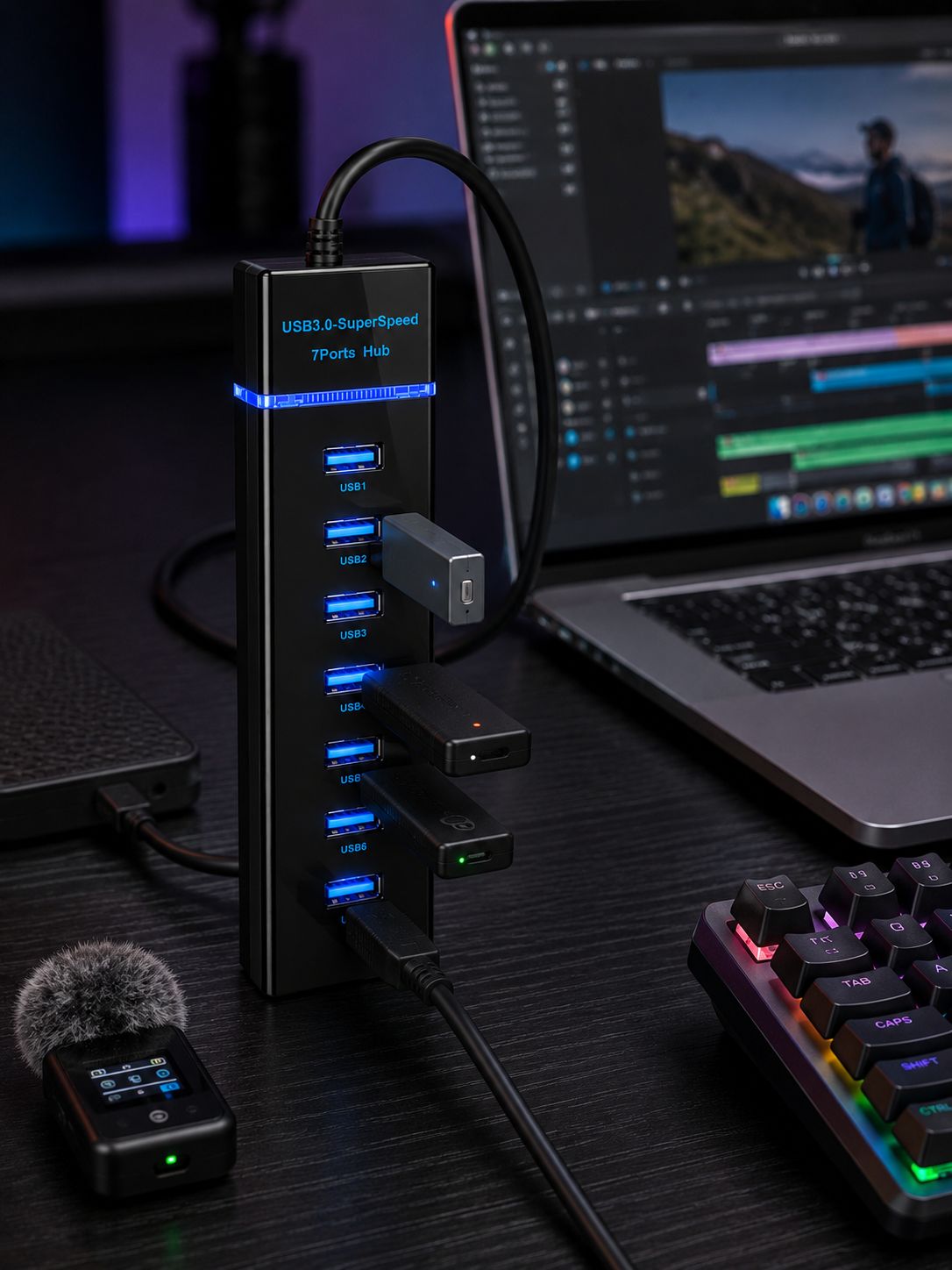 USB Hub 7 Port USB 3.0 Çoklayıcı Windows  Uyumlu