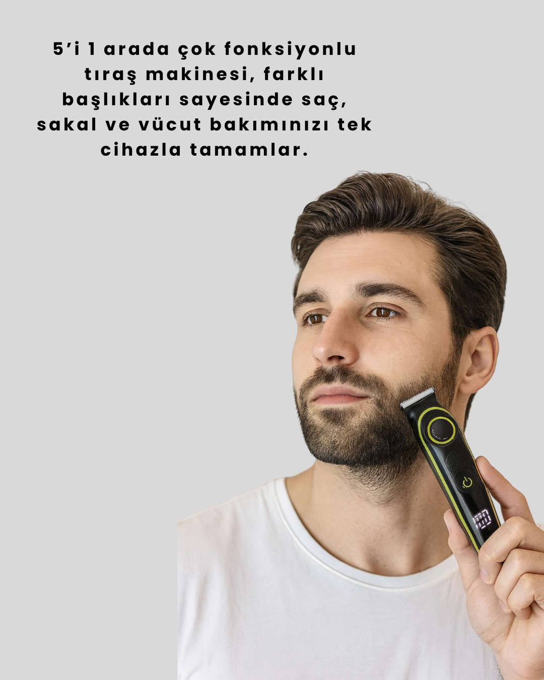Profesyonel Erkek Saç Sakal Şekillendirme ve Vücut Bakım Seti Şarjlı Tıraş Makinesi