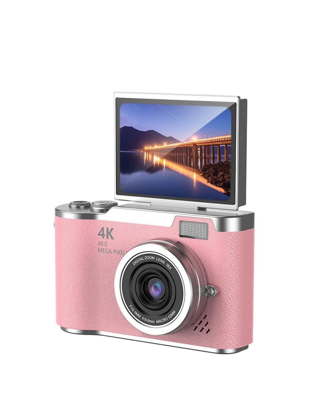 Profesyonel Çekim İçin 48 MP Kamera 18x Zoom Flip Ekran Dijital Kamera