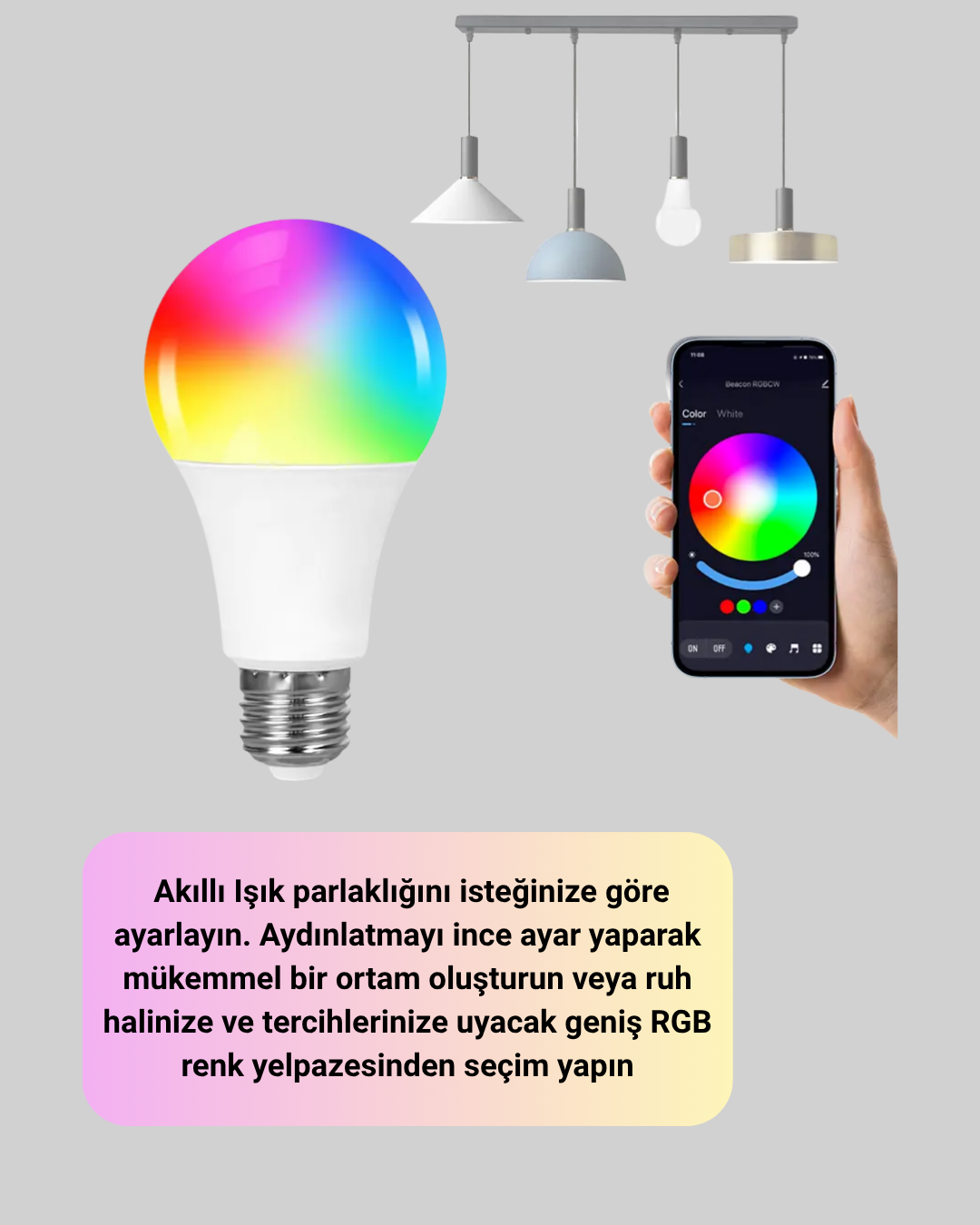 Enerji Verimli Akıllı LED Ampul, Uzaktan Kontrol Özellikli