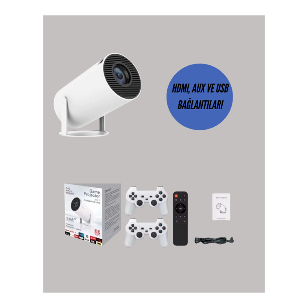 Kablosuz 4K Projeksiyon – Wi‑Fi 6 & Bluetooth 5.0 ile Oyun ve Uygulama Merkezli Yeni Nesil