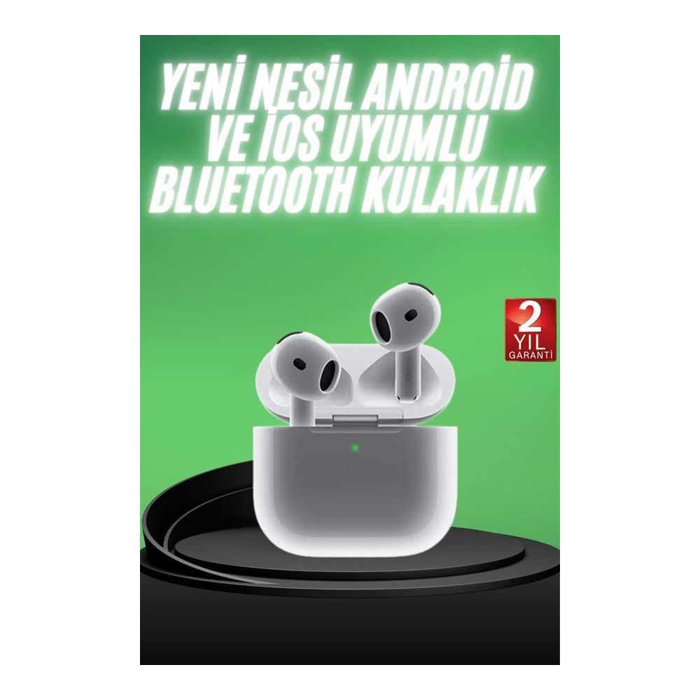 Yeni Nesil Bluetooth Kulaklık Beyaz Çağrı Cevaplayabilen Kablosuz