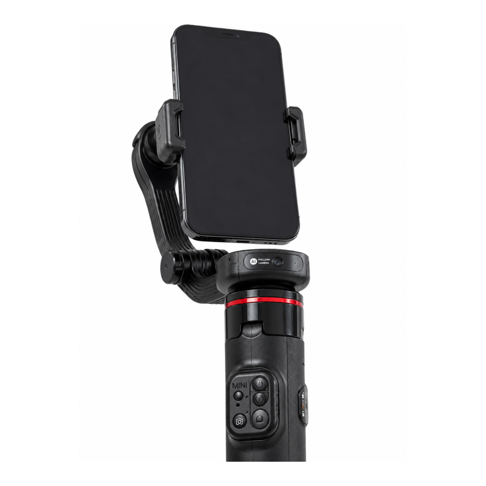 AI Yüz Takip Özellikli Gimbal Selfie Stick 360° Dönebilen Telefon Tutucu Uzayabilir Bluetooth Kumandalı
