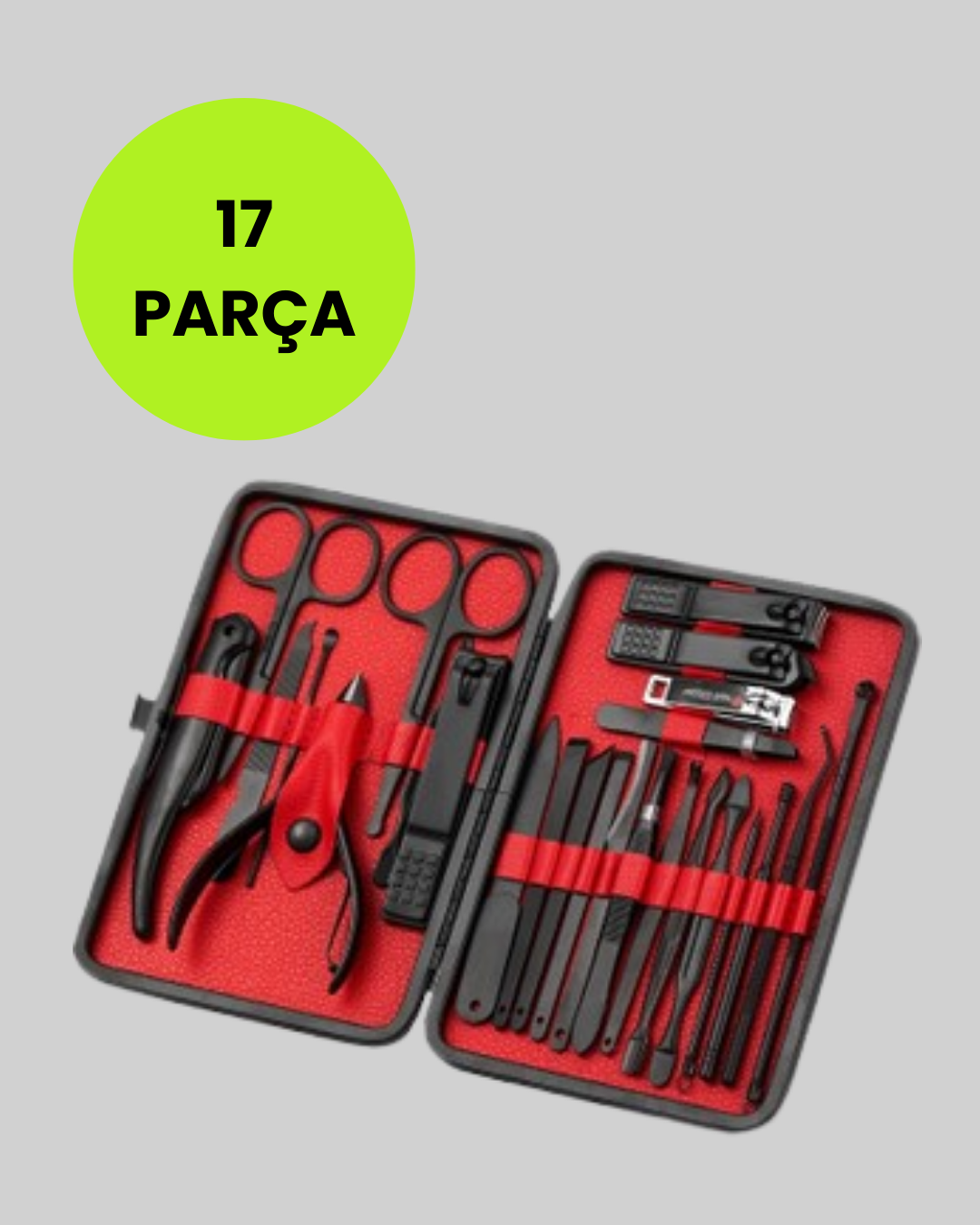 Kompakt ve Şık Tasarımlı 17 Parça Bakım Seti