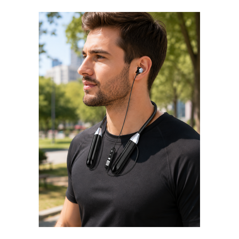 Mikrofonlu Boyun Bantlı Bluetooth Kulaklık Kablosuz Bağlantılı Ses ve Müzik Kontrollü Kulak İçi Kulaklık