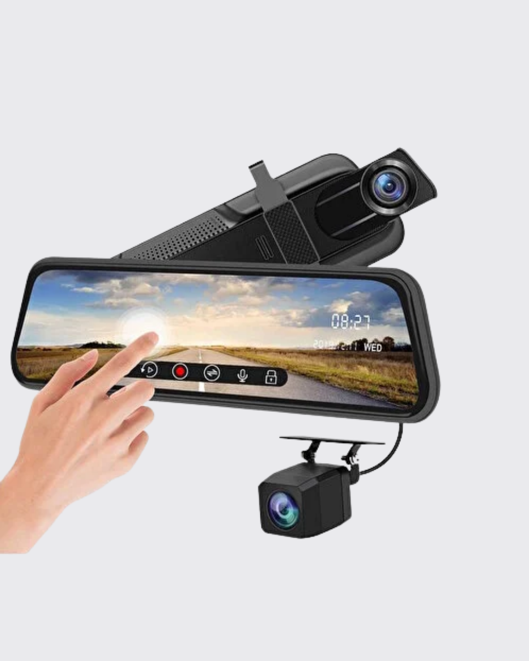 1080P Çift Kameralı Dokunmatik Dikiz Aynası G Sensörlü