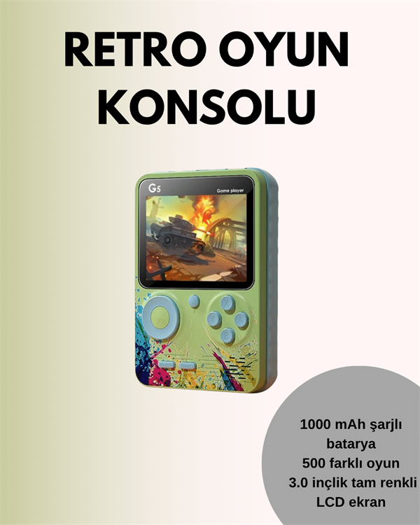 TV Bağlantılı 500 Oyunlu Mini Gameboy Konsol