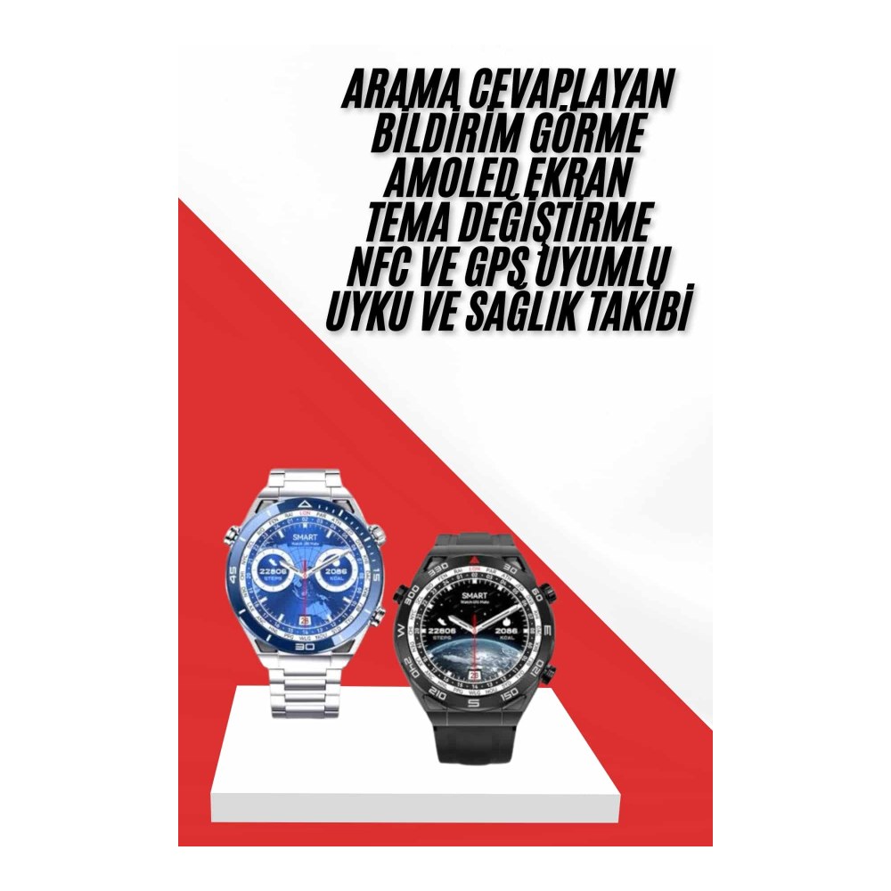 Akıllı Saat 1.62 İnç Ultimate Nabız Sensörlü Sesli Görüşme Yapabilen Yeni Nesil