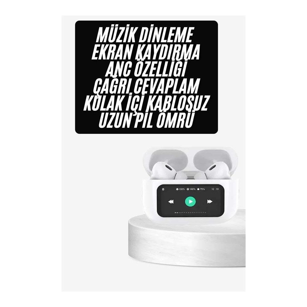 Dokunmatik Ekranlı ANC/ENC Yeni Nesil Pro Bluetooth Kulaklık Dokunmatik Ekran Yeni Nesil