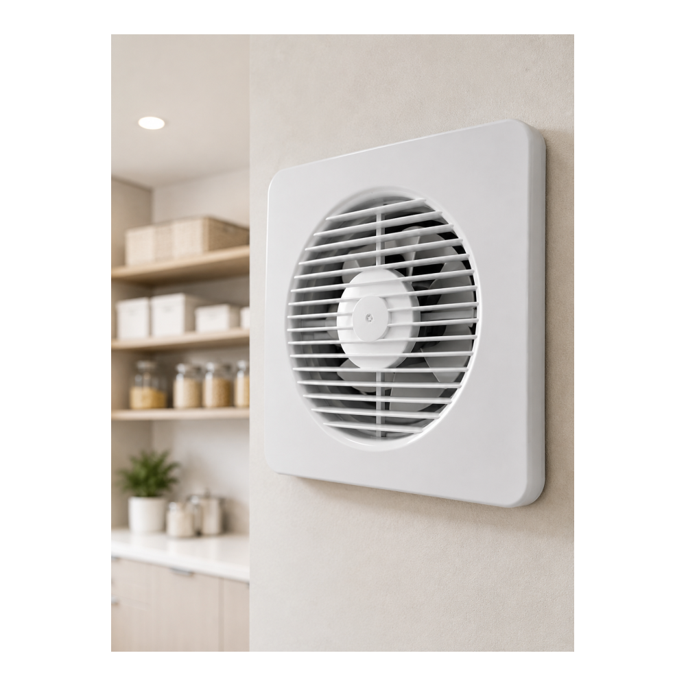 Dekoratif Banyo ve Mutfak Aspiratörü 150 mm 20,8 x 20,8 cm 20 W Havalandırma Fanı