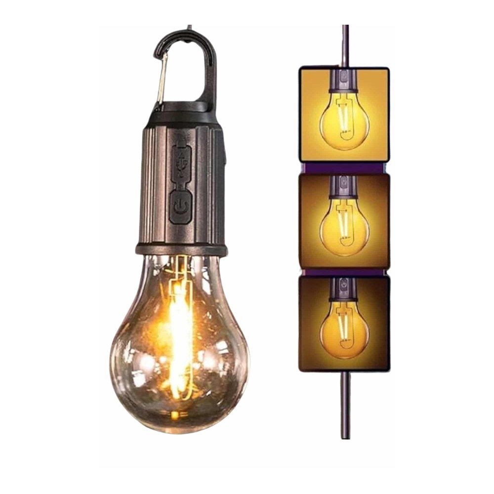 Şarjlı Dekoratif Kamp Lambası Askılı Ampul Led Işık Type-C Girişli