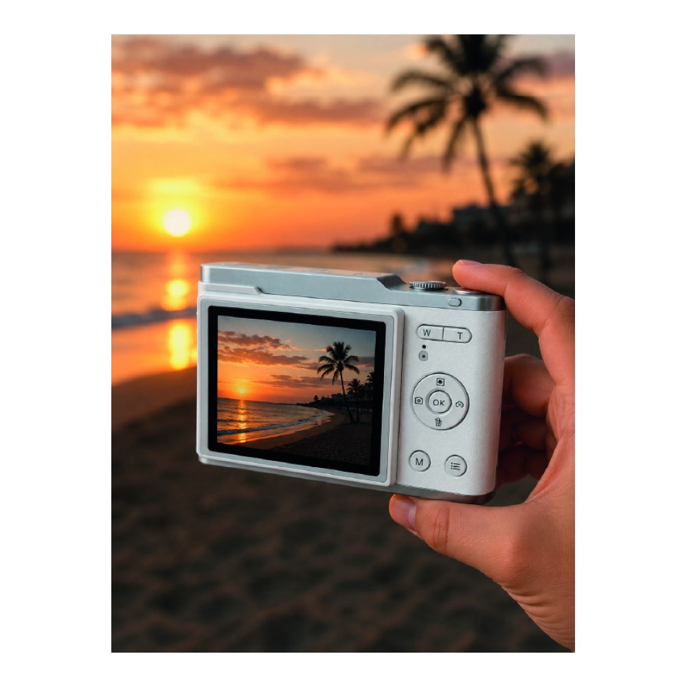 Beyaz 4K Video Kayıtlı 48 MP Dijital Fotoğraf Makinesi Otomatik Odaklama