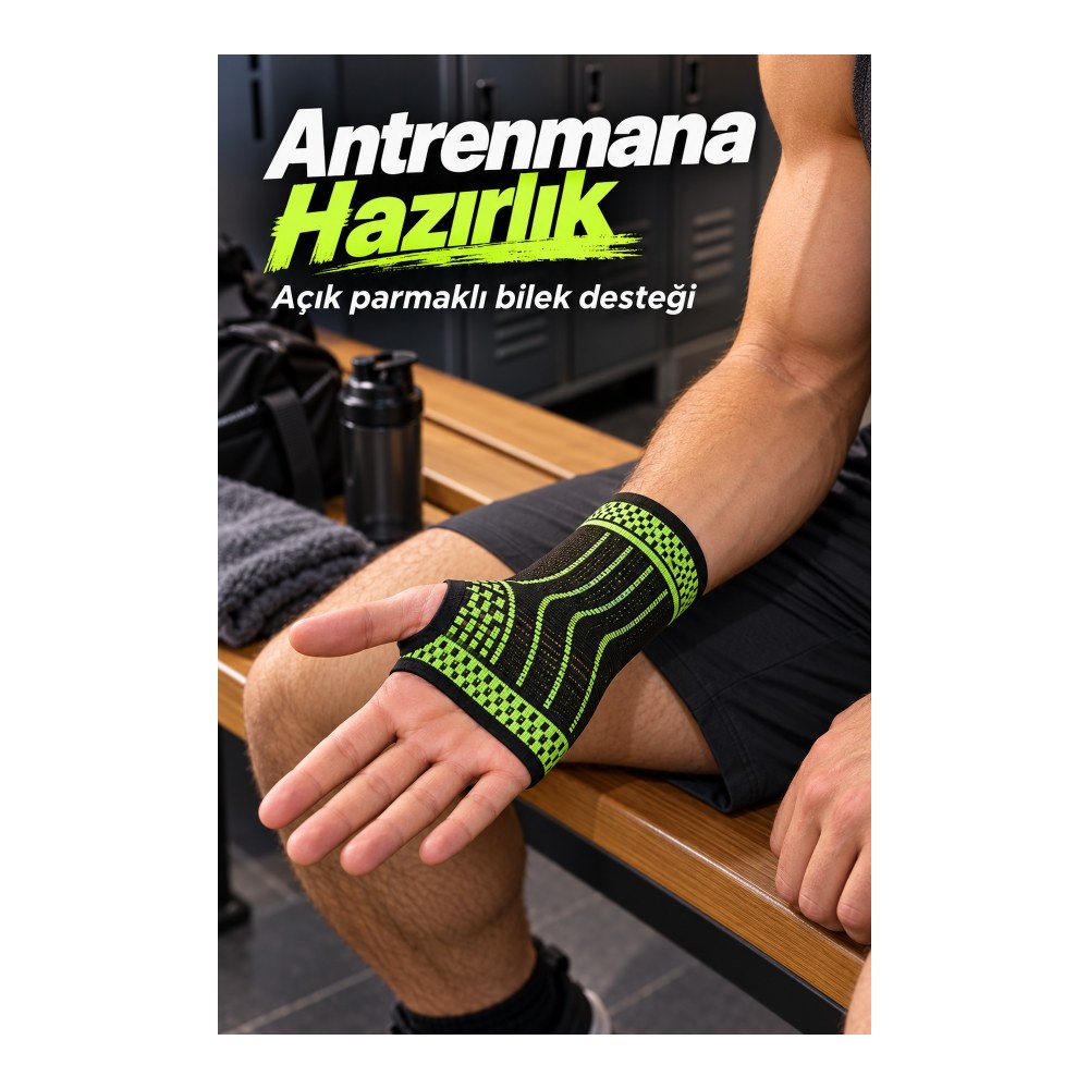 Başparmak Açıklıklı Spor Bilekliği Avuç İçi Destekli