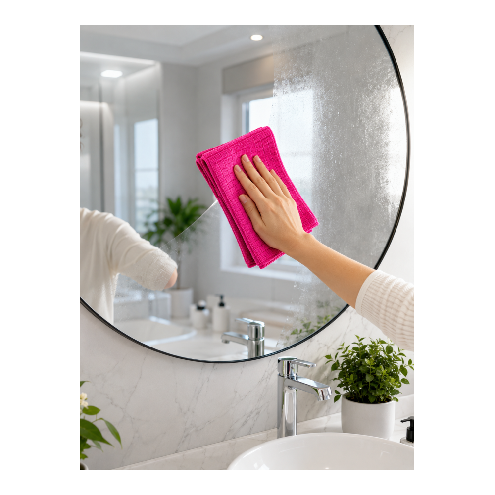 Çok Amaçlı Pembe Mikrofiber Bez Çizmeden Etkili Yüzey Temizliği