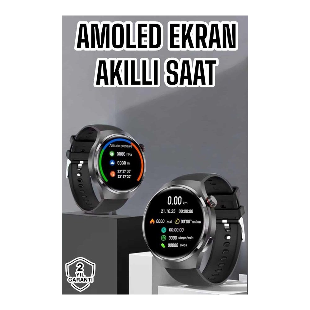 Akıllı Saat Bluetooth Bağlantılı Amoled Ekran Uyku ve Sağlık Takibi Yeni Nesil