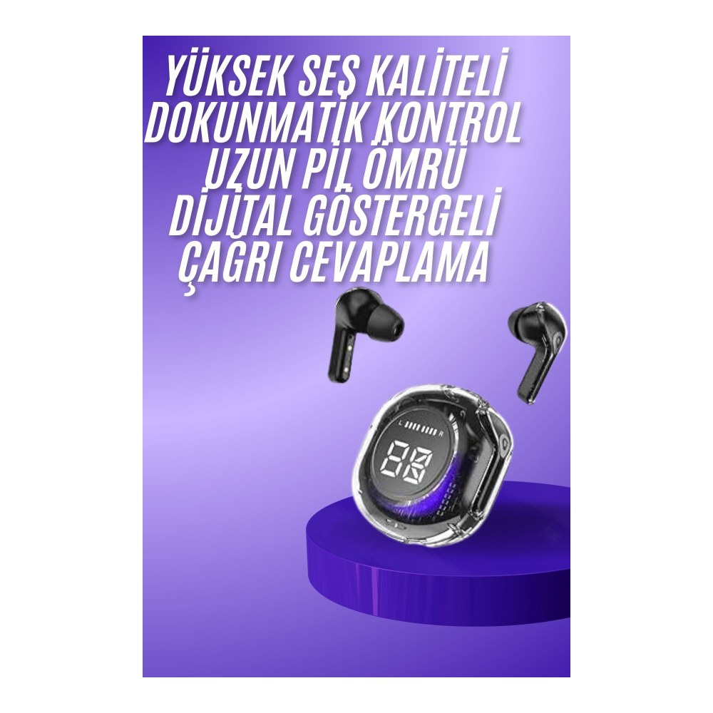 Yeni Nesil Bluetooth Kulaklık Dijital Göstergeli  Dokunmatik 5.3 Kablosuz