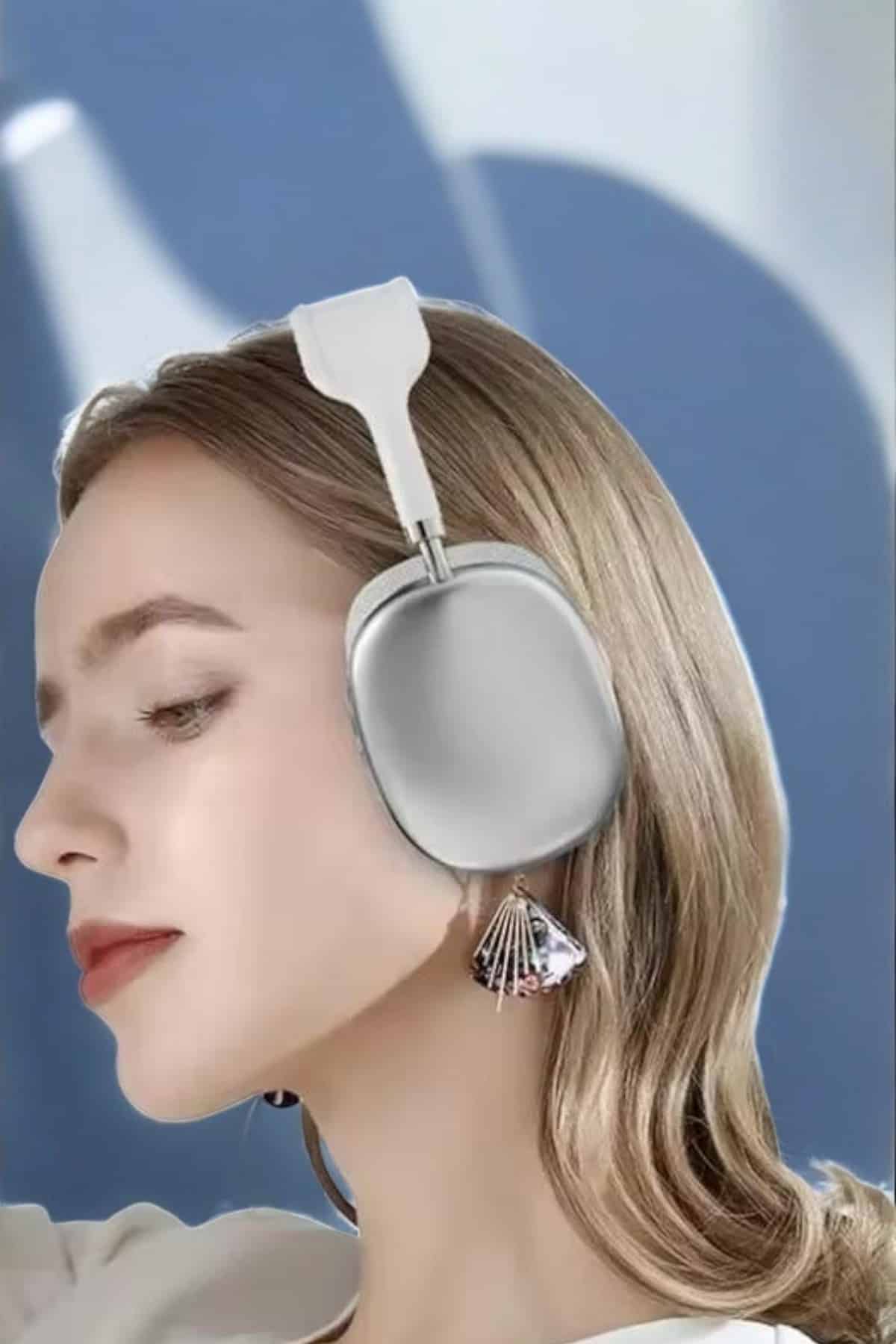 P9 Plus Kablosuz Kulak Üstü Bluetooth Kulaklık Beyaz Yüksek Ses Kaliteli