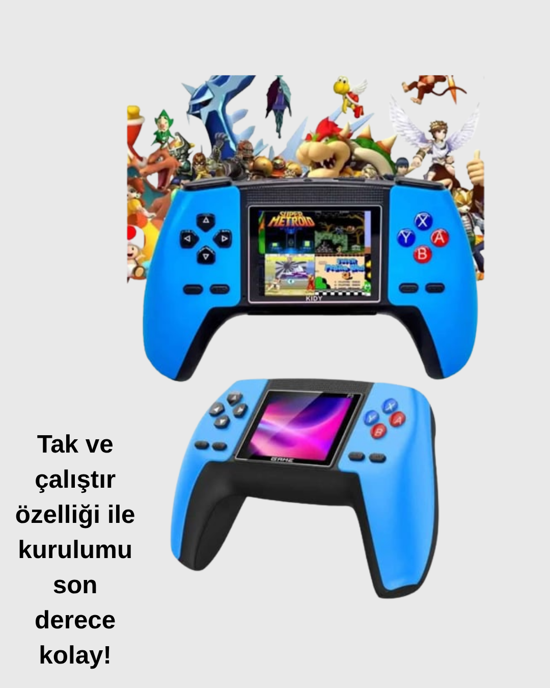 Nostaljik Mini GamePad | 520 Hazır Oyun, Tak ve Oyna