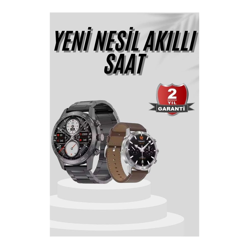Akıllı Saat Çelik Kordon Çağrı Cevaplama Amoled Ekran Titreşimli Uyku ve Sağlık Takibi