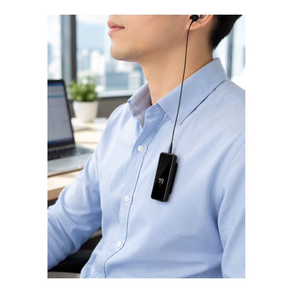 Dijital Ekranlı Bluetooth Kulaklık Tek Kulaklıklı Klipsli Kompakt Tasarım