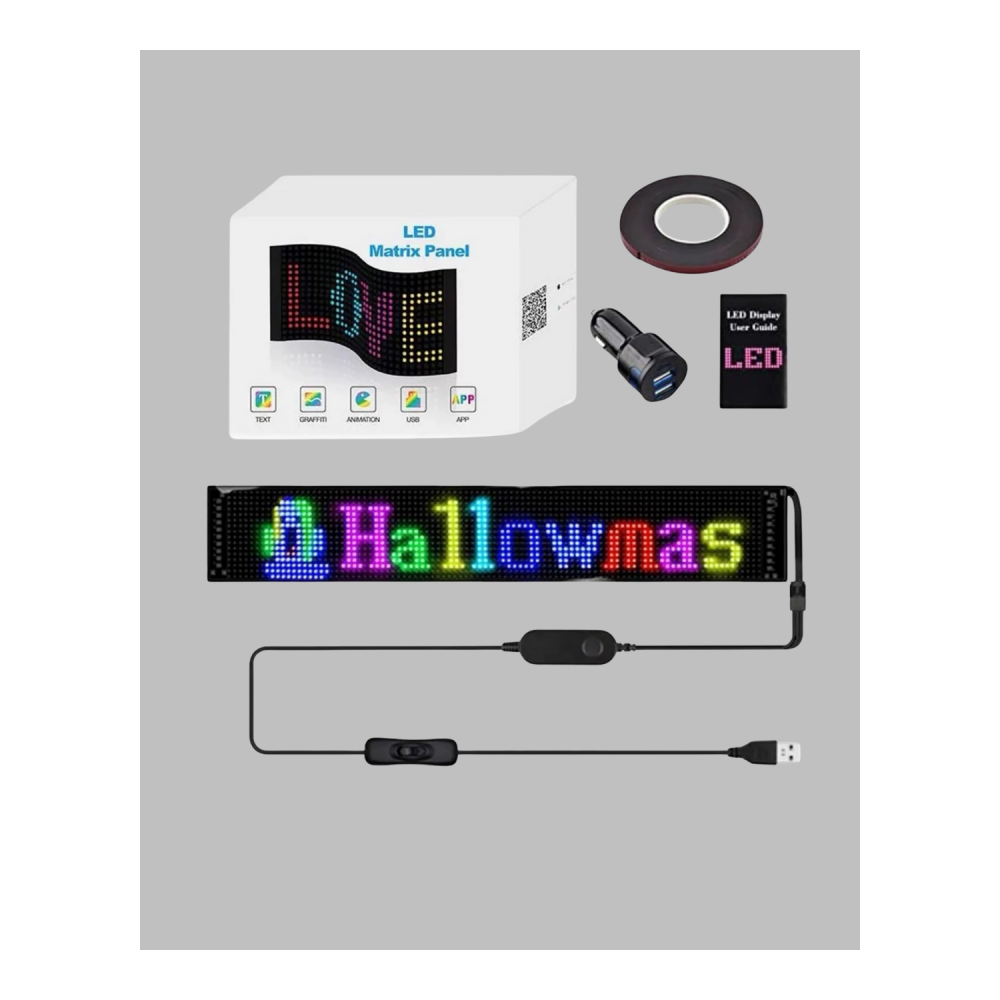 USB Destekli LED Mağaza Tabelası – Renkli RGB Kayan Yazı Paneli