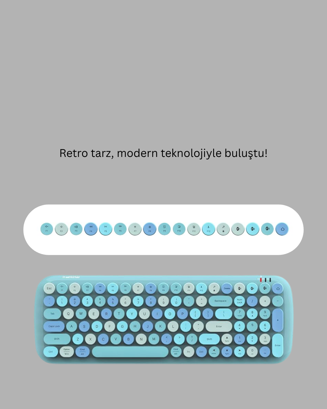 Kablosuz Klavye Mouse Seti mavi