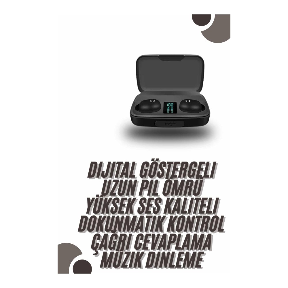 TWS Bluetooth Kulaklık 5.0 Bluetooth Bağlantılı Dokunmatik Kontrol Özelliği Yeni Nesil
