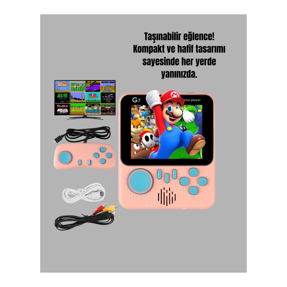 666 Klasik Oyunlu Mini Retro Konsol – Büyük Ekran Desteği