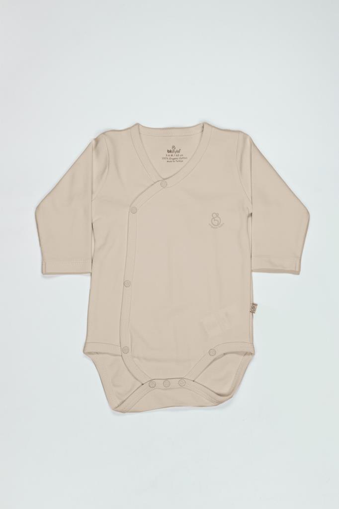 Bistyle Organic Natural Basic Style Kruvaze Long Sleeve Body BS17102 Beige